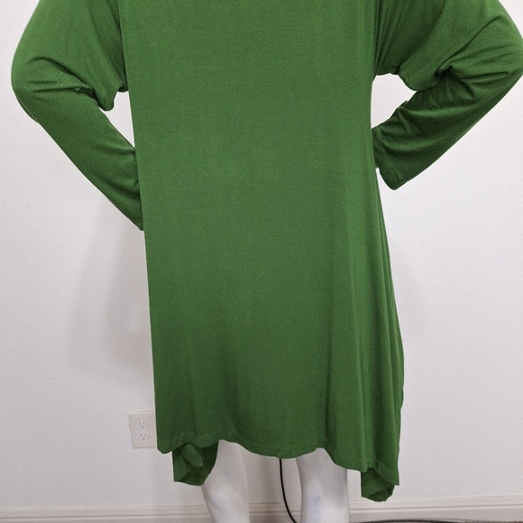 Bryn Walker Green Bohemian Retro Micro Modal Blend Cowl Neck Mini Dress Size M - Picture 9 of 13